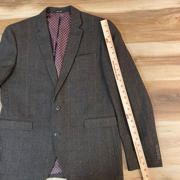 Cedar Wood State Sport Coat L 41-43 Brown Wool Tweed Herringbone 2 Button Blazer - Picture 11 of 15